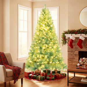 Pre-Lit Tinsel Christmas Tree Artificial Xmas Tree Home Office Party Seasonal Holiday Decoration-M