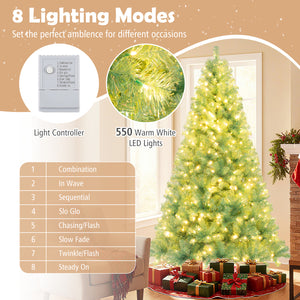 Pre-Lit Tinsel Christmas Tree Artificial Xmas Tree Home Office Party Seasonal Holiday Decoration-M
