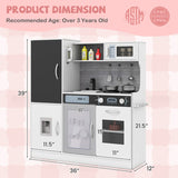 Pretend Play Kitchen with Utensils for Kids Aged 3+-Silver
