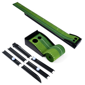 Putting Green Indoor Golf Putting Mat with Auto Ball Return 3 Putting Practice Balls