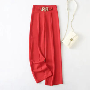 Elegant High-Waist Stretchy Wide-Leg Pants for Women
