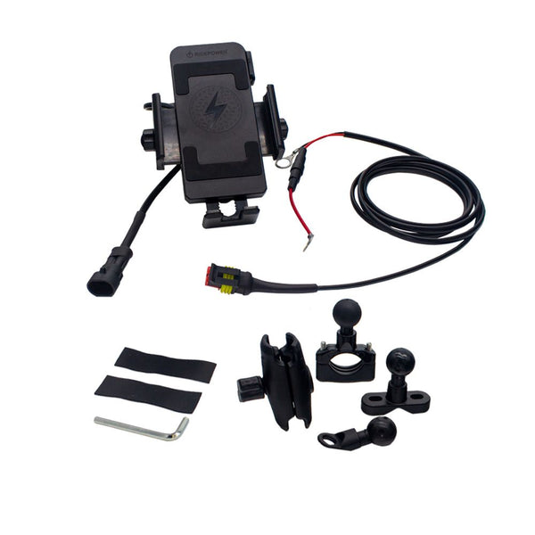 Phone Inductive Wireless charging #Mount with Quick Disconnect Power Cable and articulating 1" ball mounting by GloDea
