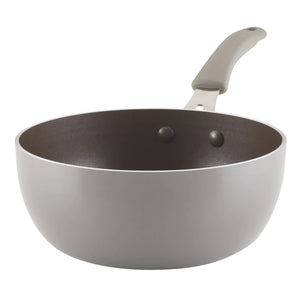 Rachael Ray Cook + Create Nonstick Saucier Pan/Saucepan 3 Quart Gray