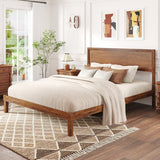 Twin/Full/Queen Size Bed Frame with Headboard and Wooden Slats Support-Queen Size