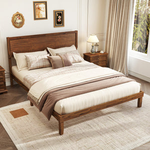 Twin/Full/Queen Size Bed Frame with Headboard and Wooden Slats Support-Queen Size
