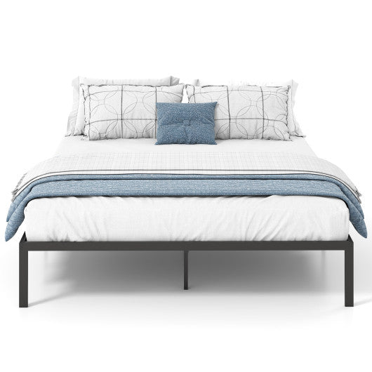Full/Queen/King Size Metal Bed Frame Heavy Duty Support Slats Mattress Foundation-Queen Size