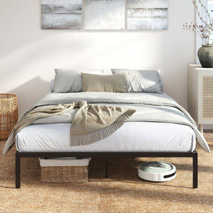 Full/Queen/King Size Metal Bed Frame Heavy Duty Support Slats Mattress Foundation-Queen Size