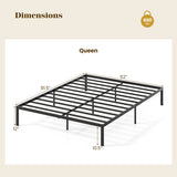 Full/Queen/King Size Metal Bed Frame Heavy Duty Support Slats Mattress Foundation-Queen Size