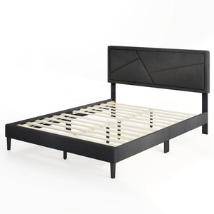 Twin/Full/Queen Size Upholstered Platform Bed Frame with High Headboard-Queen Size
