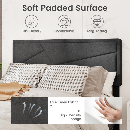 Twin/Full/Queen Size Upholstered Platform Bed Frame with High Headboard-Queen Size