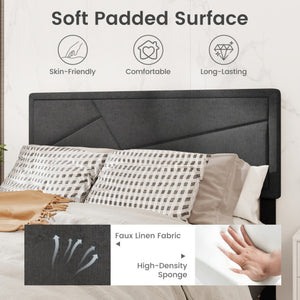 Twin/Full/Queen Size Upholstered Platform Bed Frame with High Headboard-Queen Size