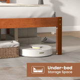 Twin/Full/Queen Size Bed Frame with Wooden Headboard and Slat Support-Queen Size