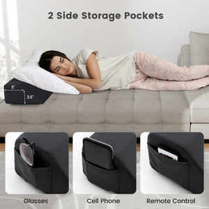 Bed Wedge Pillow with Storage Bag-King Size