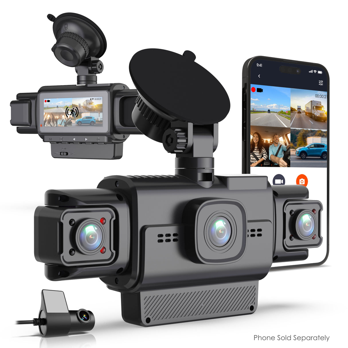 Rexing R4-RD 4-Channel Dash Cam with All-Around 1080p, Built-in 360° Parking Monitor, Wi-Fi, GPS, IR Night Vision