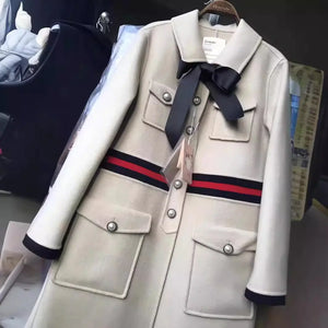 Audrey Hepburn Style Wool Blend Long Dress Coat