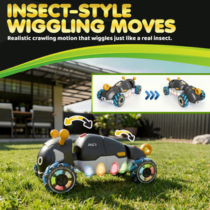 Contixo - RC1 Mech Stunt RC Caterpillar Car With 2.4GHz Remote, 360° Spins, LED, Mist Spray, All-Terrain
