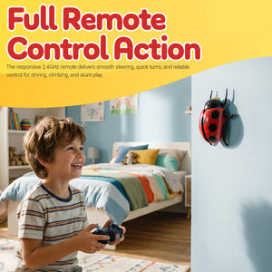 Contixo RC7 Ladybug Wall Climbing Remote Control Car for Kids, 2.4GHz RC Stunt Car Crawls on Walls, Glass & Ceilings, 360° Spins, LED Lights, Rechargeable Flying Bug Toy for Boys & Girls Ages 8+