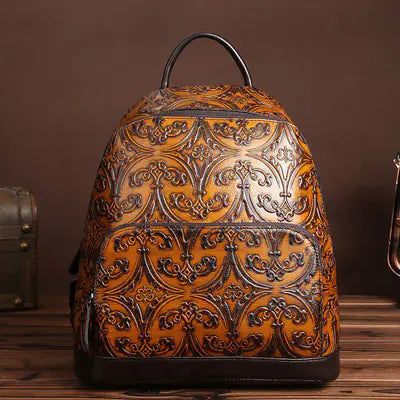 Luxury Retro Genuine Leather Women's Backpack Bag