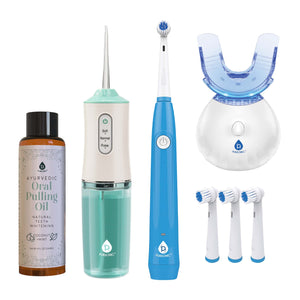 Pursonic Ultimate Oral Care Bundle – Flosser, Toothbrush, Whitening, and Ayurveda Care by Pursonic