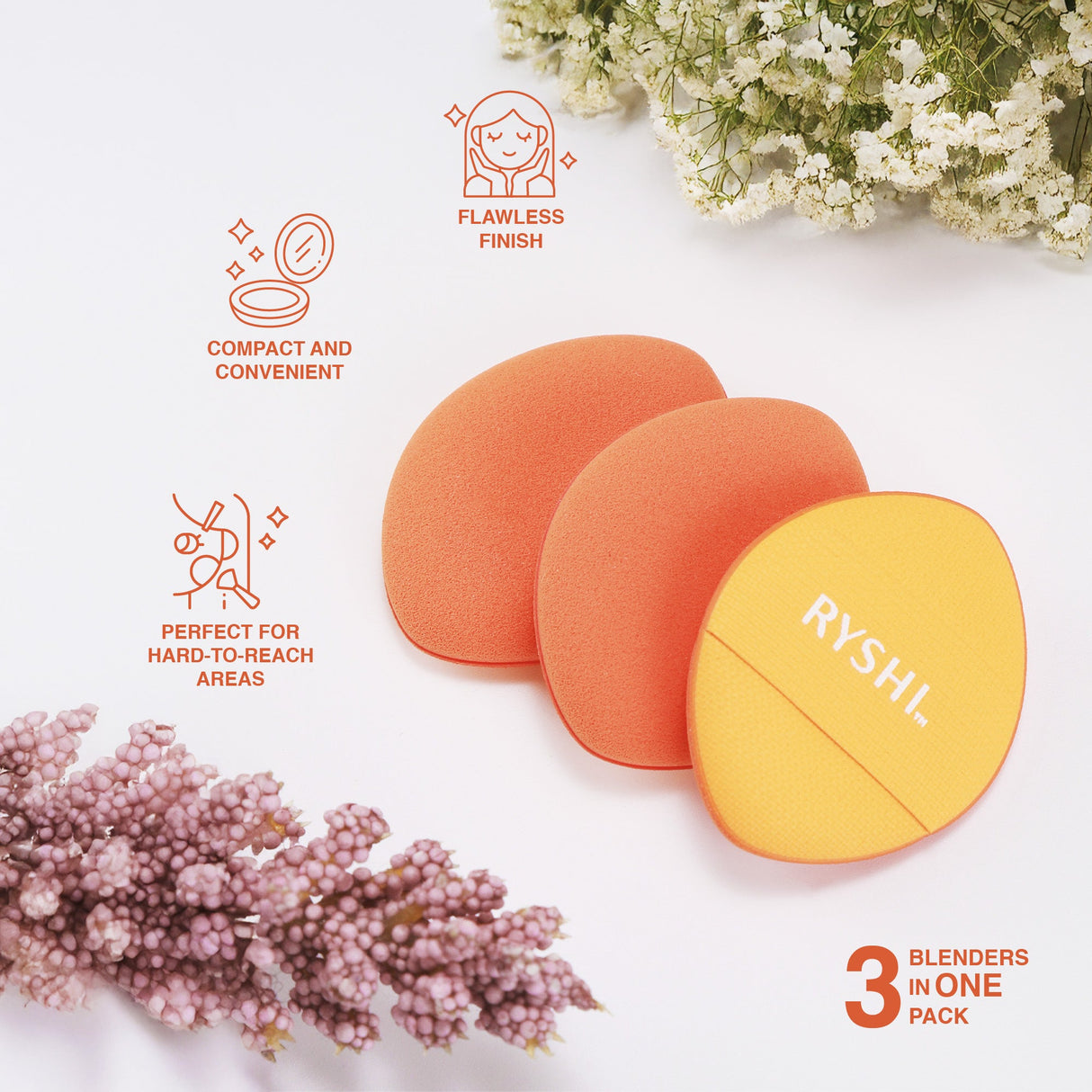 Flawless Finish Makeup Bundle: Finger Beauty Blenders + Reversible Sponge by Pursonic