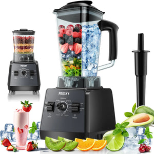 Professional BlenderSmoothies Blenders PRASKY Max.2400Watts/1000Watts Blender and Grinder Combo 25000RPM Powerful Kitchen Blender 68oz BPA Free 2 Containers Countertop Blenders Ice Crushing Juice