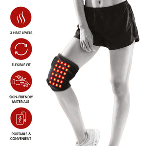 Pursonic Home Recovery Essentials: Red Light Knee & Shoulder Pads, 3-Speed Massage Gun, & Collapsible Foot Spa