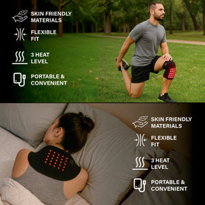 Red Light Therapy Bundle for Joint & Muscle Relief: Neck Pack Wrap & Knee Pad Set