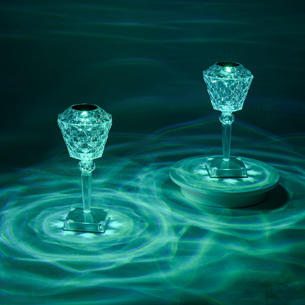 2Pcs Rose Table Lamp Crystal Light
