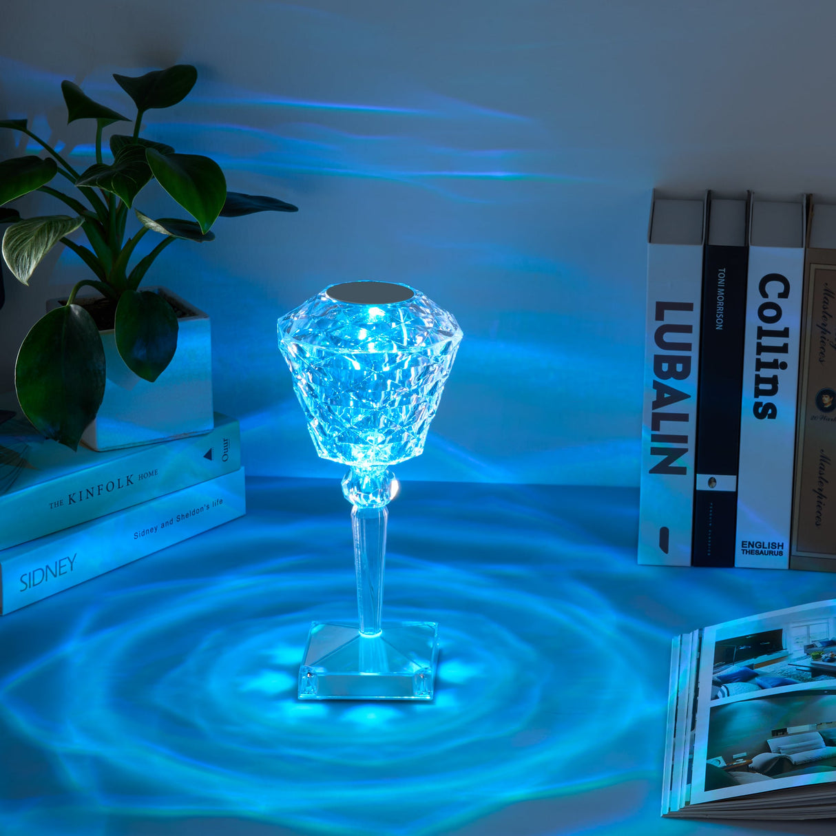 2Pcs Rose Table Lamp Crystal Light