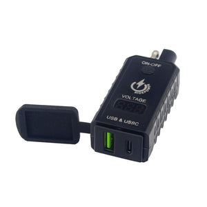 SAE to USBC & USB Adapters with Switched on off Digital Voltage Display by GloDea