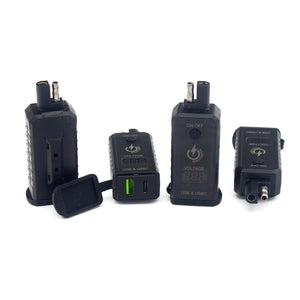SAE to USBC & USB Adapters with Switched on off Digital Voltage Display by GloDea