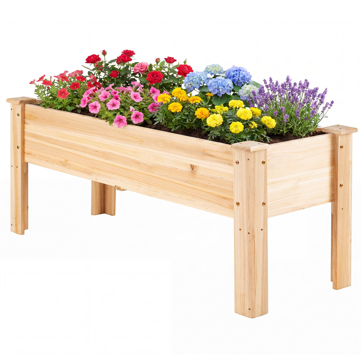 Raised Garden Bed Elevated Planter Box Wood for Vegetable Flower Herb