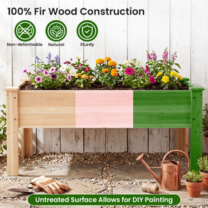 Raised Garden Bed Elevated Planter Box Wood for Vegetable Flower Herb