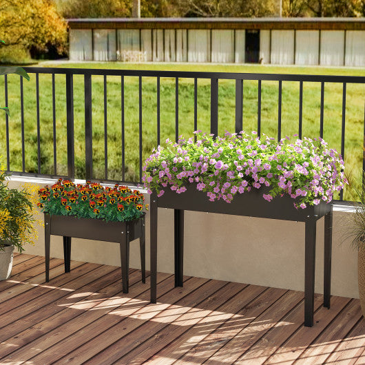 Raised Garden Bed Elevated Metal Planter Box with Legs Drainage Holes-S