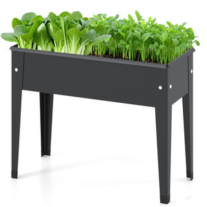 Raised Garden Bed Elevated Metal Planter Box with Legs Drainage Holes-S