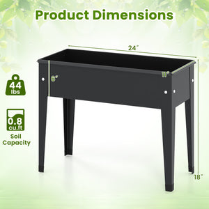 Raised Garden Bed Elevated Metal Planter Box with Legs Drainage Holes-S