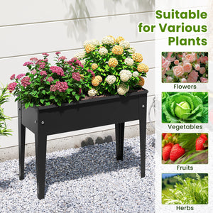 Raised Garden Bed Elevated Metal Planter Box with Legs Drainage Holes-S