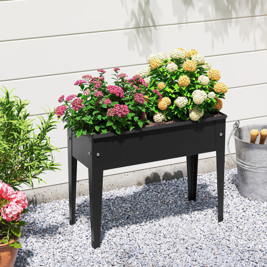 Raised Garden Bed Elevated Metal Planter Box with Legs Drainage Holes-S