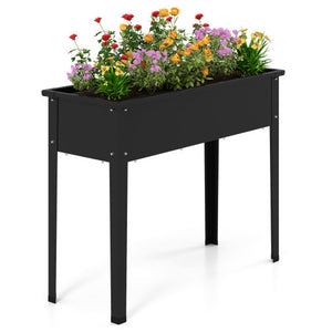 Raised Garden Bed Elevated Metal Planter Box with Legs Drainage Holes-M
