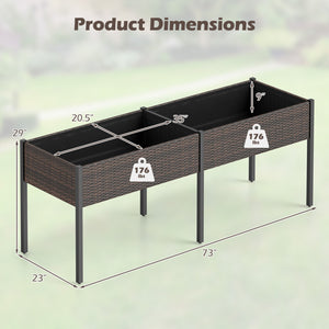 Raised Garden Bed with Legs and Removable Liner for Vegetables Herbs Patio-Brown