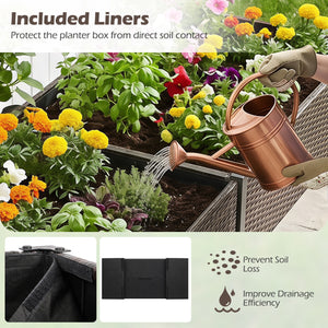 Raised Garden Bed with Legs and Removable Liner for Vegetables Herbs Patio-Brown