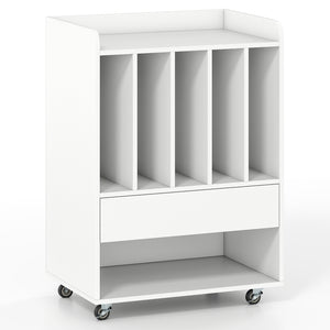 Record Player Stand Turntable Stand with Drawer and Record Holder-White