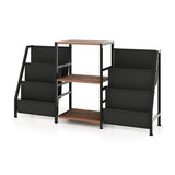 Record Player Stand for up to 200 Albums Turntable Display Stand with 3 Shelves-Rustic Brown