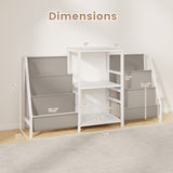 Record Player Stand for up to 200 Albums Turntable Display Stand with 3 Shelves-White
