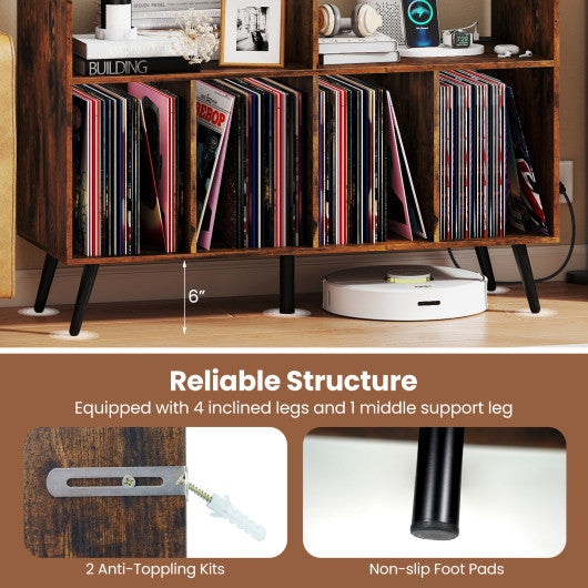 Nightstand Mid Century End Tables with Door-1 Pieces