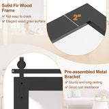Rectangle Barn Door Style Wall Mounted Mirror with Solid Wood Frame-Black