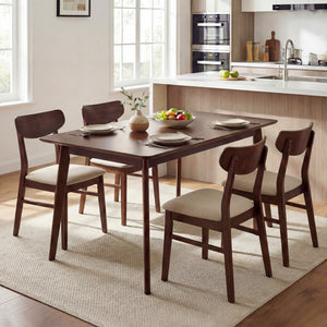 Rectangle Dining Table for 4-6 People 47" Kitchen Table-Walnut