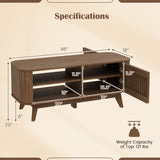 Rectangular Coffee Table with Storage and Adjustable Shelves-Walnut