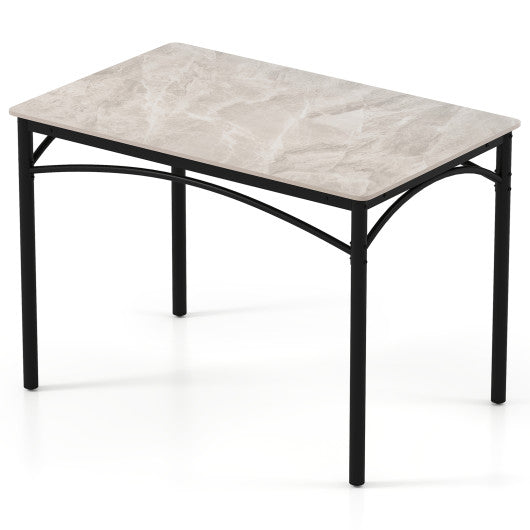 Rectangular Modern Sintered Stone Dining Table for 4 People-Grey