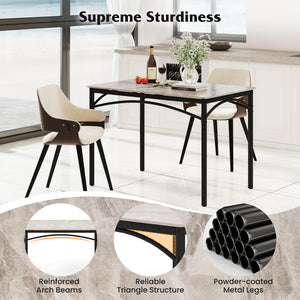 Rectangular Modern Sintered Stone Dining Table for 4 People-Grey